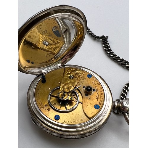 265 - Silver pocket watch & chain