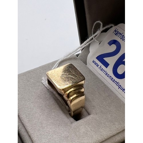 268 - 10ct gold signet Ring Size T 5.6g