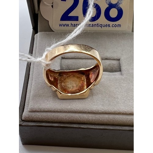 268 - 10ct gold signet Ring Size T 5.6g