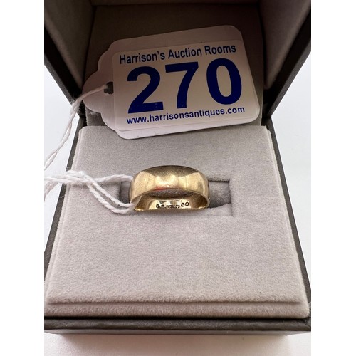 270 - 9ct gold Wedding ring size L 2.8g