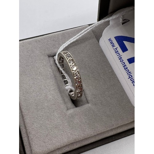 272 - 9ct white gold Eternity Ring with white stones Size N 2.3g total