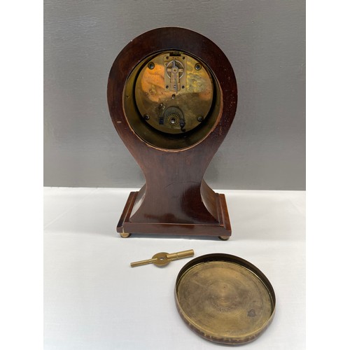 214 - Edwardian inlaid mantle clock