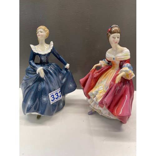 332 - 2 Royal Doulton figures southern belle & fragarance'