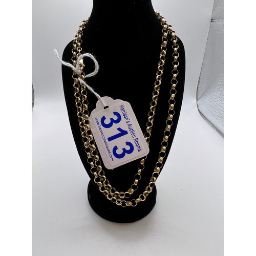 313 - 9ct Gold belcher chain 28