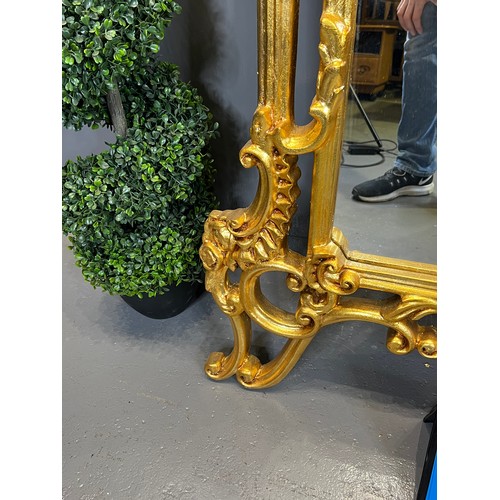 666 - French large gilt frame dressing mirror