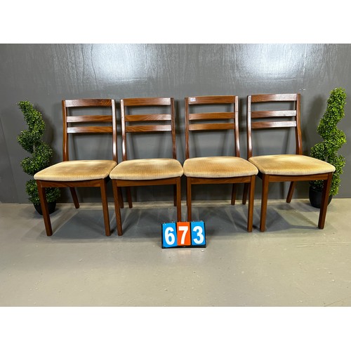 673 - Set of 4 Nathan teak chairs