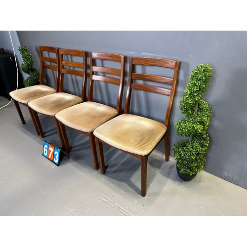 673 - Set of 4 Nathan teak chairs