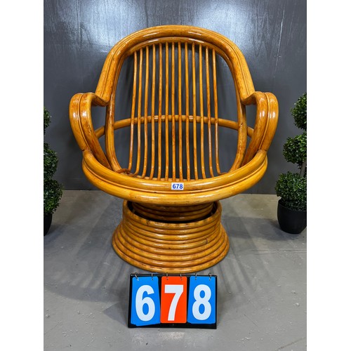 678 - Bamboo rocker/swivel egg style chair