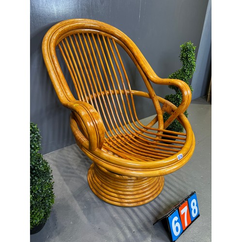 678 - Bamboo rocker/swivel egg style chair