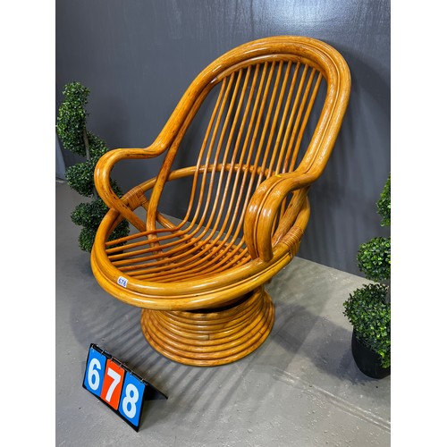 678 - Bamboo rocker/swivel egg style chair