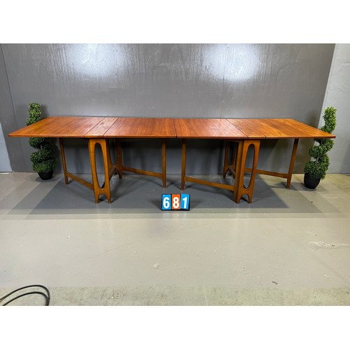 681 - Bendt winge mid century 10ft double/quad drop leaf table