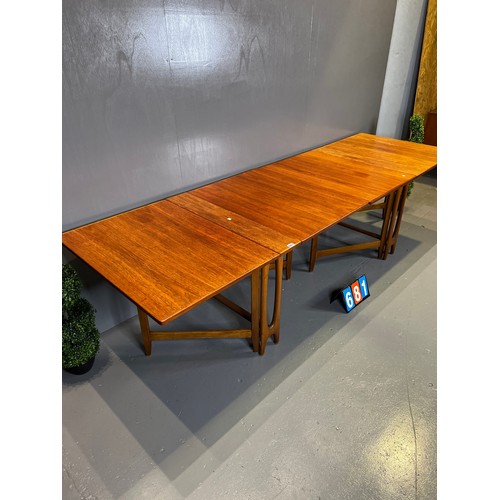 681 - Bendt winge mid century 10ft double/quad drop leaf table