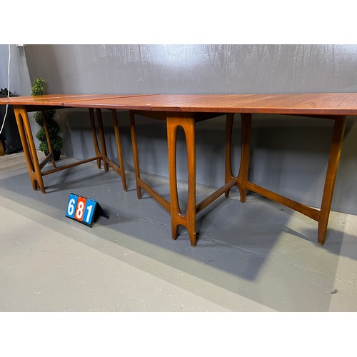 681 - Bendt winge mid century 10ft double/quad drop leaf table