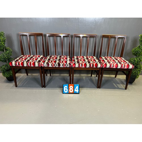 684 - A Younger set of 4 teak chair mid century Danish design