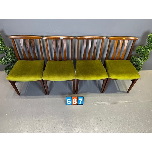 687 - G-plan? mid century Danish design set of 4 chairs