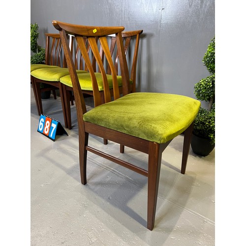 687 - G-plan? mid century Danish design set of 4 chairs