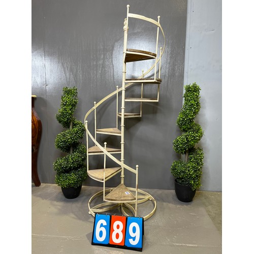 689 - Wrought iron spiral staircase display stand