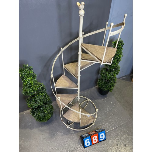 689 - Wrought iron spiral staircase display stand