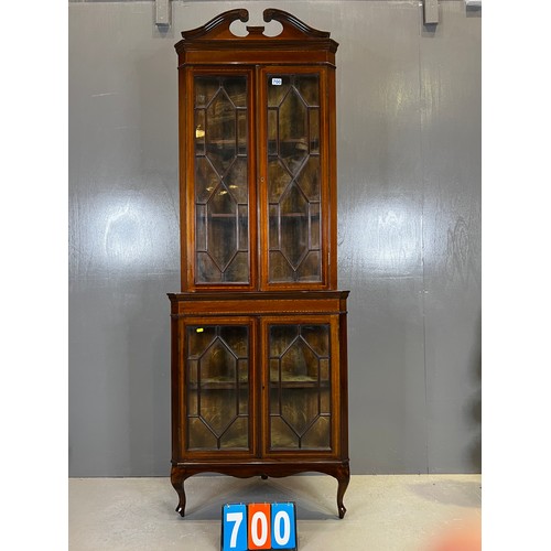 700 - Edwardian inlaid mahogany 4 door cabinet