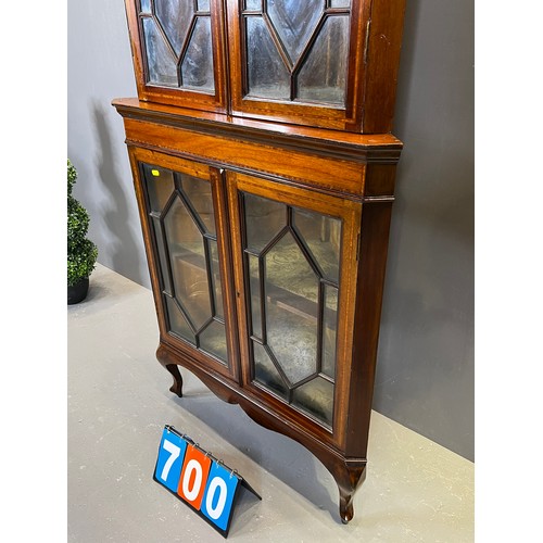 700 - Edwardian inlaid mahogany 4 door cabinet