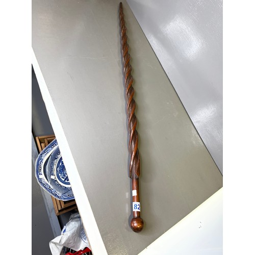 82 - Wooden barley twist walking stick