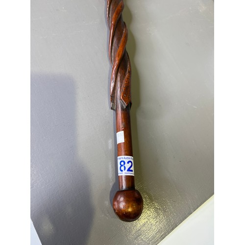 82 - Wooden barley twist walking stick