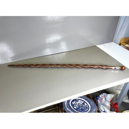 82 - Wooden barley twist walking stick