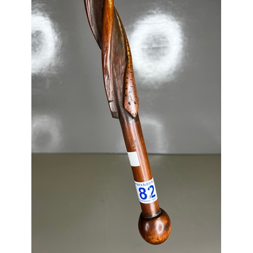 82 - Wooden barley twist walking stick