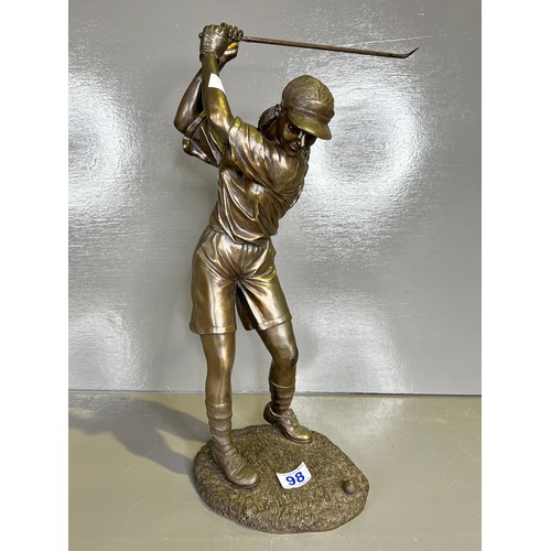 98 - Golfing figure signed & dated 1998 possibly bronze