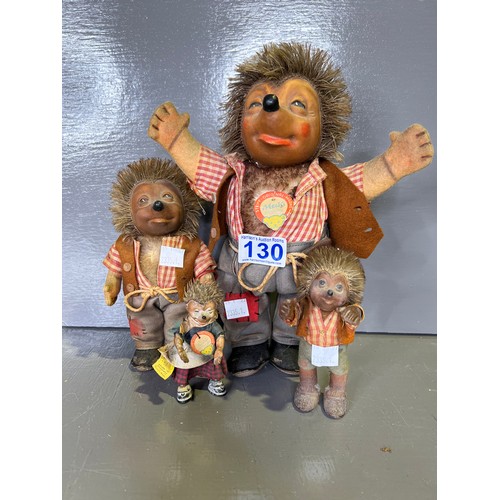 130 - 4 Vintage steiff original hedgehogs