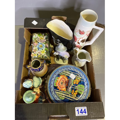 144 - Box collectable pottery Radford crown Devon, noritaki etc