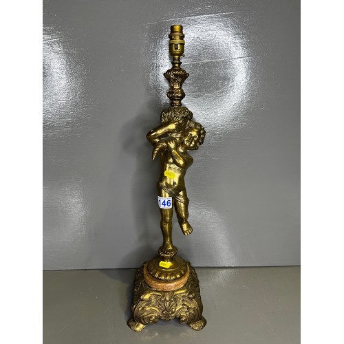 146 - Brass lamp figure A/F