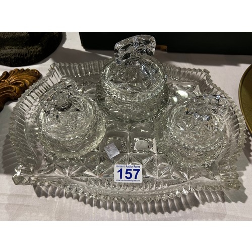 157 - Glass dressing table set