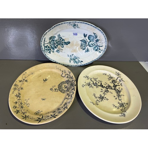 169 - 3 Large meat plates