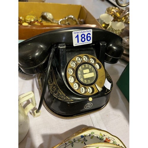 186 - Vintage black telephone