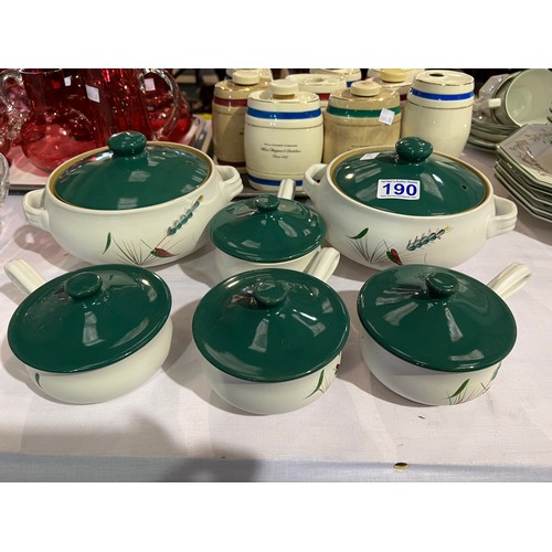 190 - Denby tureens & soup bowls