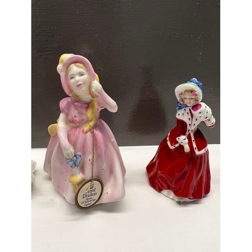 227 - 3 Royal Doulton + 1 royal Worcester figures