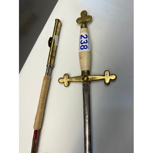 238 - Masonic ornamental sword 86cm