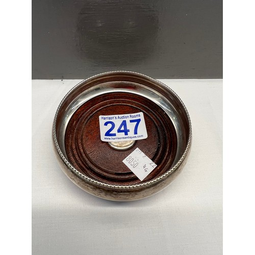 247 - Sterling silver wine bottle coaster