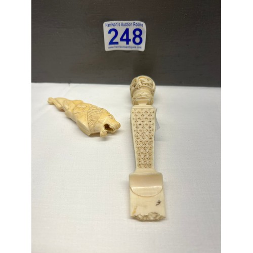 248 - 2 Pieces 19c Ivory