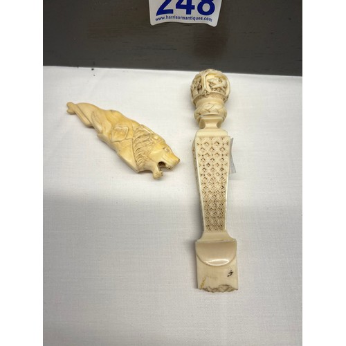 248 - 2 Pieces 19c Ivory