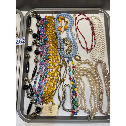 262 - 3 Trays of costume jewellery