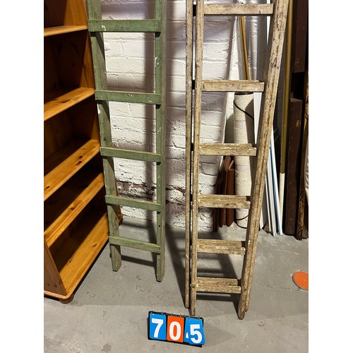 705 - Wooden ladders x2