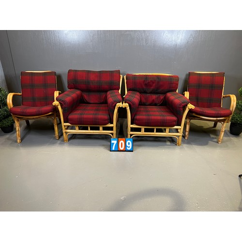 709 - 4 Bamboo chairs