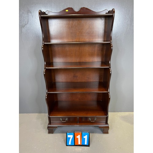 711 - Mahogany waterfall bookcase