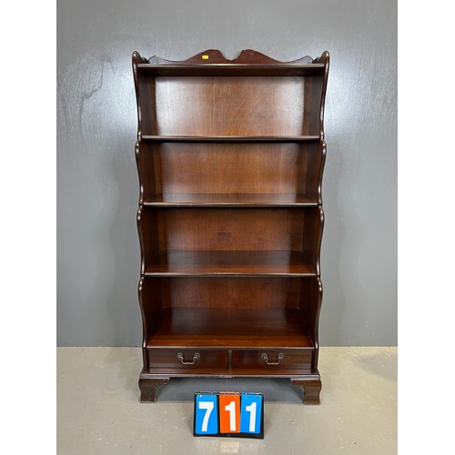 711 - Mahogany waterfall bookcase