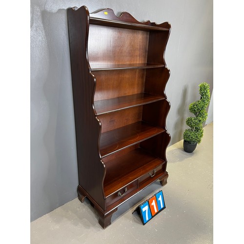 711 - Mahogany waterfall bookcase