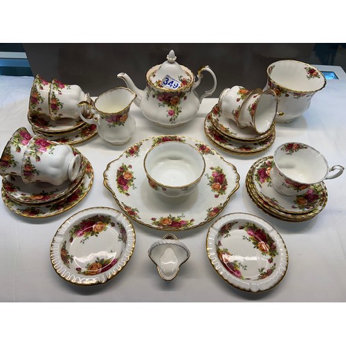 349 - Royal albert old country rose tea ware 31 pieces