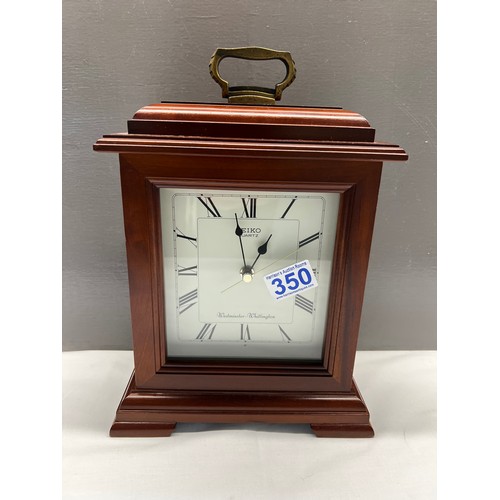 350 - Seiko mantle clock quartz working