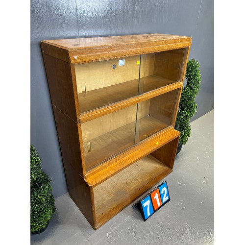 712 - Globe Wernicke 3 height bookcase no base & missing doors